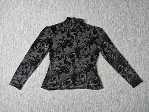Vintage Thierry Mugler Top M Women Black Stretch 90s Y2K Designer Minimalist - Picture 1 of 17