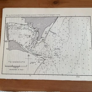 VINTAGE SEA CHART / NAUTICAL MAP 1971 - TEIGNMOUTH - To Frame? Devon - Picture 1 of 1