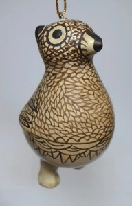 Vintage SOUTHWEST STYLE OWL BIRD ORNAMENT Marked MMA BMA Hand Painted Pottery - Picture 1 of 6