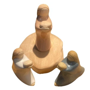 Jack Black Pottery Krippe 3-teilig signiert 1994-95 Southwest minimalistisch - Bild 1 von 12