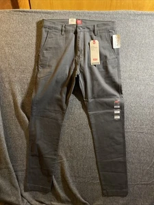 LEVIS Jeans XX Chino schmale spitz zulaufende Hose Stretch unterhalb der Taille Einzelhandel 69 $ grau 33 x 34 - Bild 1 von 12