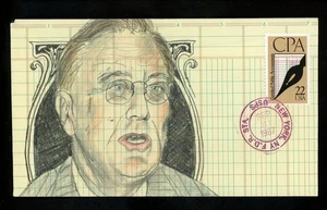 US FDC #2361 Friedman Hand Drawn HD Colored HC 1987 NY FDR CPA Unofficial - Picture 1 of 2