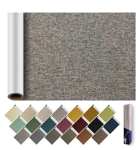 ILOFRI Leinen Stoff Patchband selbstklebend 16x60", robuster Stoff Couch grau - Bild 1 von 6