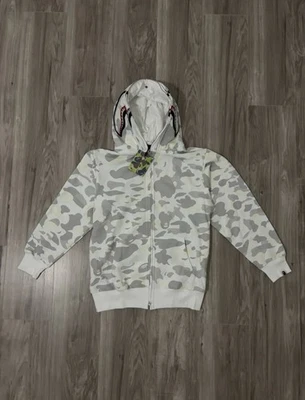 Sudadera con capucha con cremallera completa Bape para hombre talla M blanca/gris A Bathing Ape Foto 1 de 4