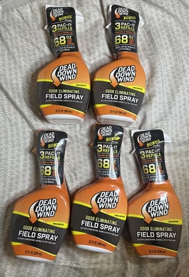 5 X Dead Down Wind Odor Eliminating Unscented 32oz Evolve Field Spray +15Refills - Image 1 of 3