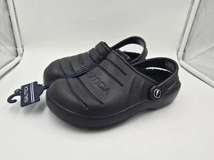 Nautica Fleece Lined Slippers - Size 4Y/ 6W Black - Picture 1 of 8