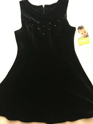 Nuevo con etiquetas Vestido Oshkosh Negro Terciopelo Estilo Princesa con Pequeños Estrás Brillantes 6 Foto 1 de 3