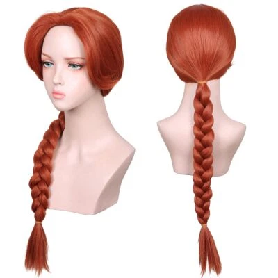 Long Braided Reddish Brown Heat Resistant Costume Wig for Fiona Cosplay - Image 1 of 4