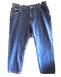Mens Wranglers Classic Straight Jeans 38X29 Blue Pockets Dark Wash Regular Fit  - Picture 1 of 10