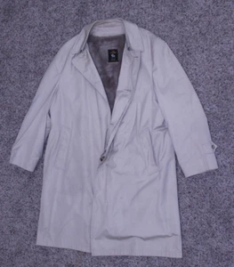 VTG Hart Schaffner & Marx Coat Corporate Collection Trench Solid Brown Tan 44R - Picture 1 of 5
