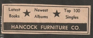 HANCOCK FURNITURE CO. AD BOWLING GREEN, KY 1963 - Picture 1 of 1