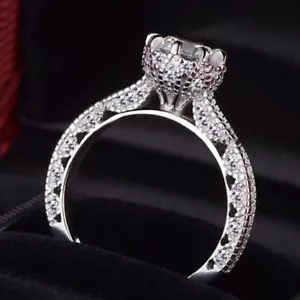 Anillo hembra de flores huecas estrella completa micro incrustaciones circón boda plata 925 regalo - Imagen 1 de 7