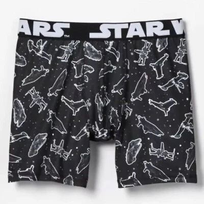 Star Wars Rebel Alliance Ships Design Men's Black Boxer Brief  (XL 40-42)- NWT - Image 1 of 3