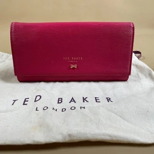 Portafoglio Ted Baker pochette rosa pelle bovina zip tasca monete carte d'identità - Foto 1 di 13