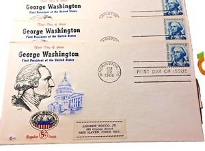 George Washington FDI 5c 1966 Cover Lot of 2 - Picture 1 of 3