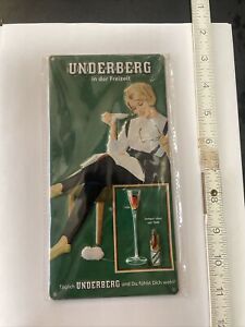 Underberg Bitters Tin Advertisement Woman With Glasses And Cocktail-8x4 New