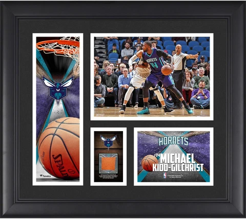 Michael Kidd-Gilchrist Charlotte Hornets Framed 15x17 Collage & Piece of Ball Cover