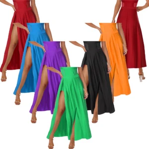 Womens Skirt Carnival Dancewear Mexican Dress Praise Elastic Maxi Lyrical Rave - Picture 1 of 71