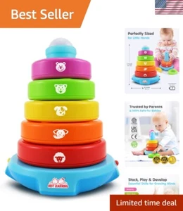 Stack & Learn 5-Piece Educational Toy - Ideal Birthday Gift for Baby 6-36 - Picture 1 of 11
