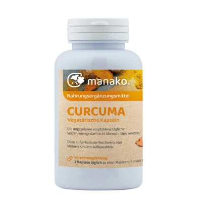 manako Curcuma vegetarische Kapseln, 120 Stück, Dose a 72 g