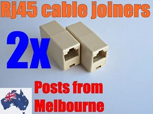2X RJ45 joiners/cable extenders for Cat5, Cat5e. Cat6 cables - Picture 1 of 2
