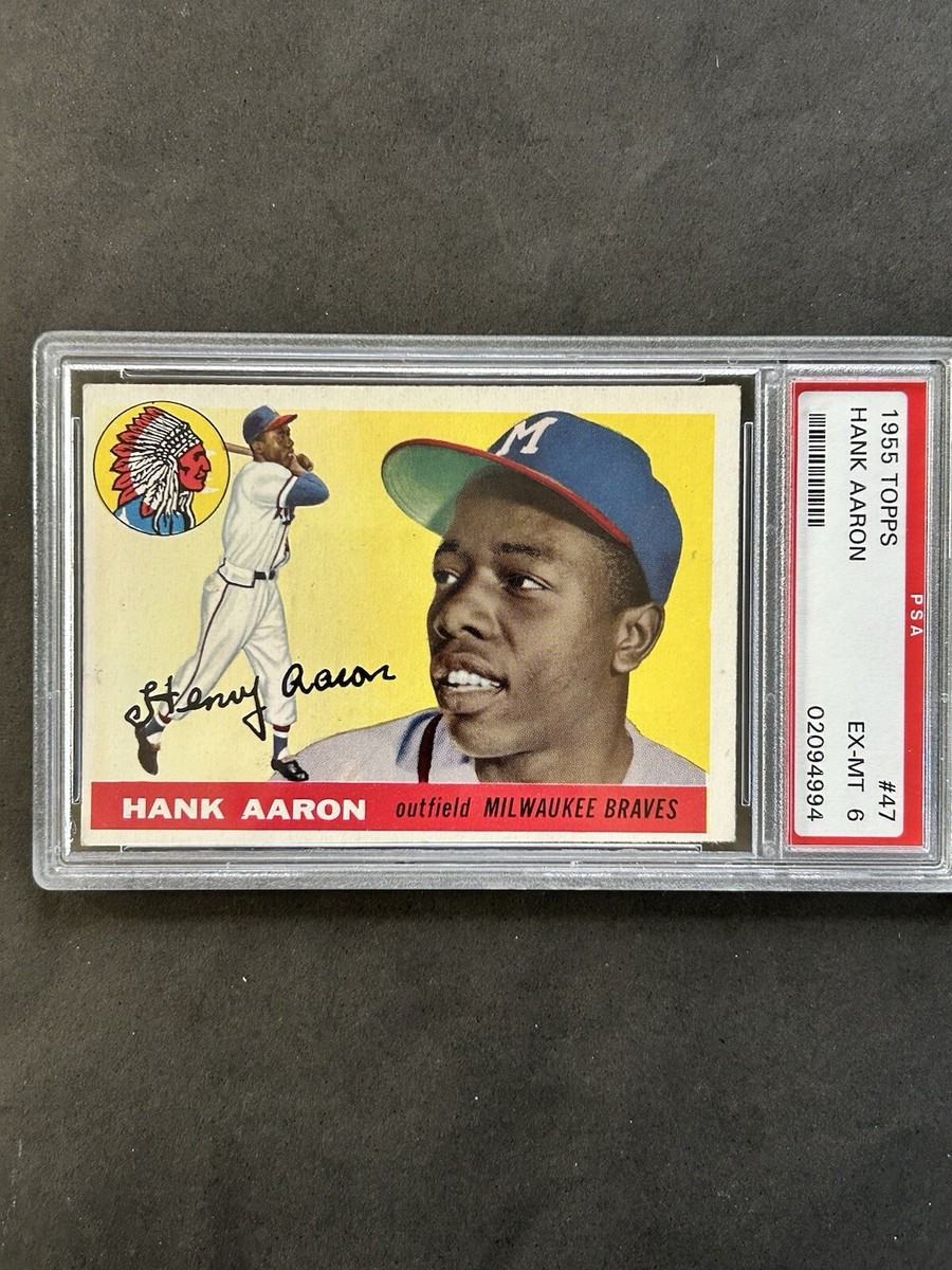 topps 47 HANK AARON 野球カード 1955 TOPPS #47 HANK AARON MILWAUKEE BRAVES BASEBALL CARD SGC