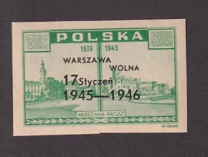 Poland 1946 Fi. 390 B1 ERROR MNH ** Liberation of Warsaw signed - Picture 1 of 2