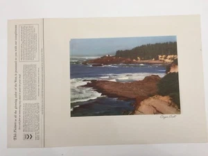 Vintage Kunstdruck 1941 Standard Oil Co "Oregon Coast", 9" x 6 1/2" (Bild) - Bild 1 von 5