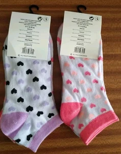 Ladies Heart Design Trainer Socks 6 Pairs Size 4-6.5 - Picture 1 of 2