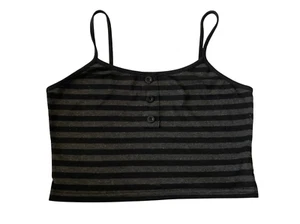 Romwe Striped Cropped Tank Top Coastal Beach Sexy Summer Lounge - Picture 1 of 8