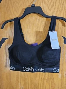 Calvin Klein gepolsterter Damen-BH moderne Struktur gefütterte Cabrio-Bralette NEU M - Bild 1 von 6