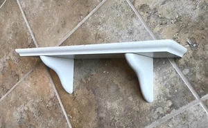 Distressed White Wall Shelf Ledge Painted Wood Composite Shelf  16" x 5" x 5.25" - Picture 1 of 15