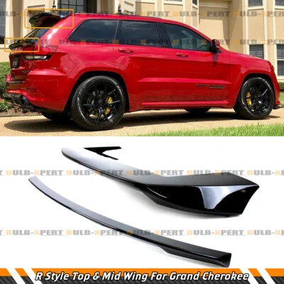 FOR 2013-2021 JEEP GRAND CHEROKEE R STYLE REAR ROOF SPOILER + TAILGATE MID WING - Image 1 of 4