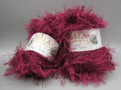 HILOS GALA ~ 2 quilates púrpura poliéster tejido y ganchillo hilo de pestañas ~ 1,76 oz cada uno Foto 1 de 4