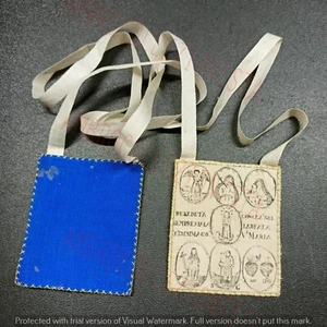 Santino Scapular in Fabric - Immaculate ConceptionBlessed Virgin Mary - Picture 1 of 2
