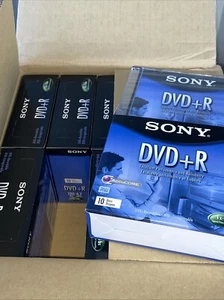 Sony DVD+R - 100 Case Discs & Jewel Cases Factory Sealed 4.7 GB - 1X - 8X Speed - Picture 1 of 8