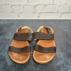 Olukai Hi'Ona Pa'i Sandals Brown Leather Size 7 - Picture 1 of 6