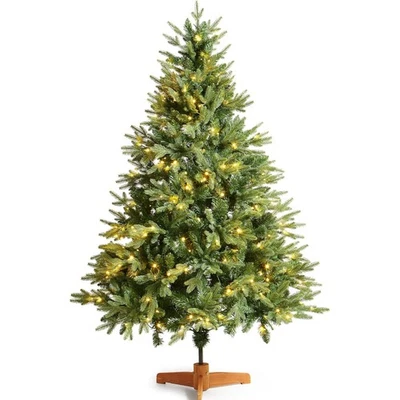 3ft/4ft/5ft/6ft/7ft Pre-Lit Artificial Green Christmas Tree LED Lights Xmas Deco - Image 1 of 4