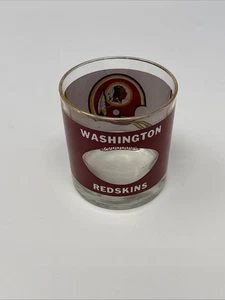 Vintage Washington Redskins Football Look Through Window Lowball Glass Rare - Picture 1 of 7