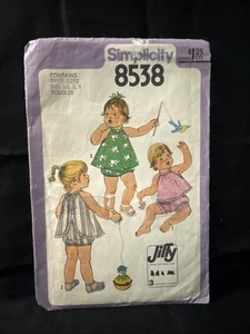 Sweet VTG 79 SIMPLICITY 8897 Girls Dress or Top Pants & Bloomers PATTERN 1/2-1T - Picture 1 of 3