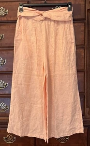 Hazel & Folk Amelia Crop Pant SMALL S Peach Wide Leg twist waist lagenlook light - Picture 1 of 5
