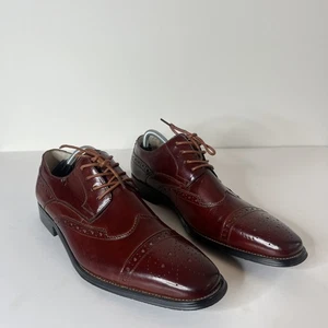 GIOVANNI Mens Leather Cognac Leather Wing Tip 6502 - Picture 1 of 10