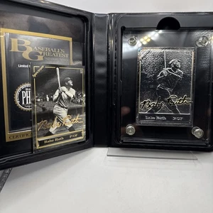 Babe Ruth Card Signature On 24k Gold Over 4.25 Troy OZ .9999 Fine Silver Lmtd Ed - Picture 1 of 14