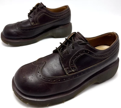 Dr. Martens Brogues Made In England Mens 7 Womens 8.5 Wingtip Chunky Platform - Image 1 of 4