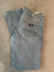 Pantalones de mezclilla Dickies para hombre 34x34 lavado claro recto preppy trabajo patín hip hop azul - Imagen 1 de 12