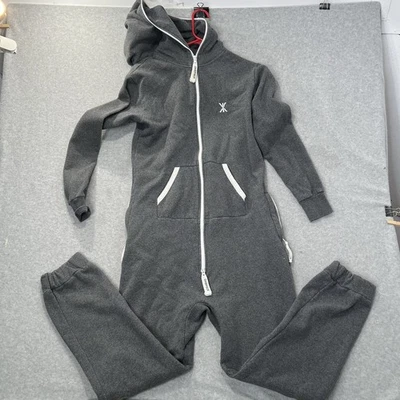 OnePiece Norwegian Original Zip Jumpsuit Gray Hooded Pockets XS ADULT - Photo 1/4