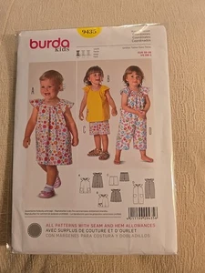 Burda 9435 Cute & Airy Summer Tops, Shorts & Jumpsuit w Flutter Sleeve Sz 6M-3  - Picture 1 of 2