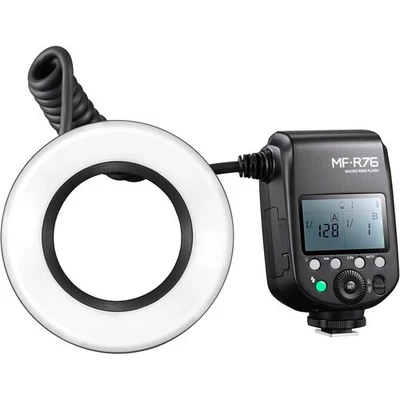 Godox MF-R76 Macro Ring Flash for Sony, Canon, Nikon, Fuji Camera NEW SAVE $ - Image 1 of 4