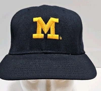 Michigan Wolverines Vintage Cap DeLong  7 1/4 Fitted Wool Blend NCAA EUC - Image 1 of 4