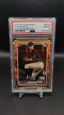 2020 Bowman Draft Rj Dabovich 1st Ed-orange Foil - Image 1 of 2